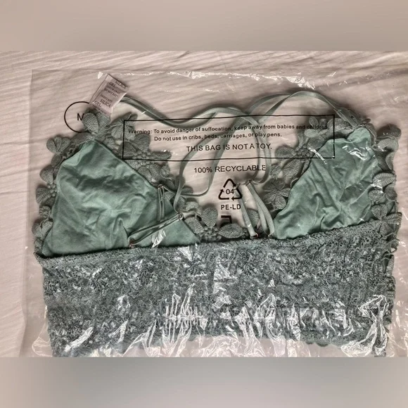 NWT Three Bird Nest Crochet Bralette Sage sz M 34 A-C - Picture 5 of 5